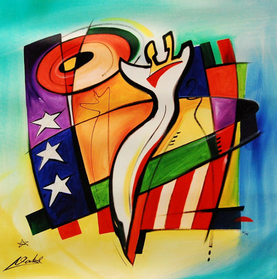 Stars & Stripes Forever by Alfred Gockel Fine Art On Canvas Abstract