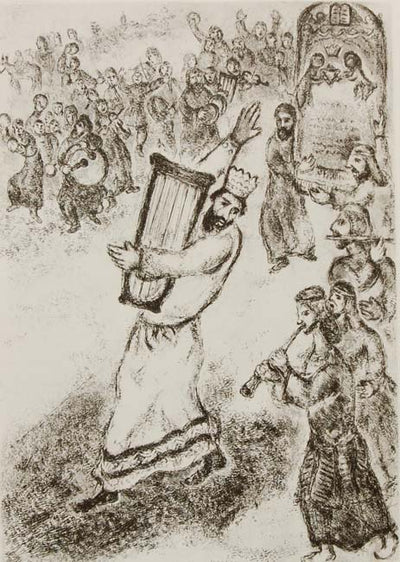 The Ark Transported to Jerusalem Preceeded by David Dancing and Playing the Harp by Marc Chagall