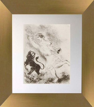 David Kills a Lion That Threatened His Flock by Marc Chagall