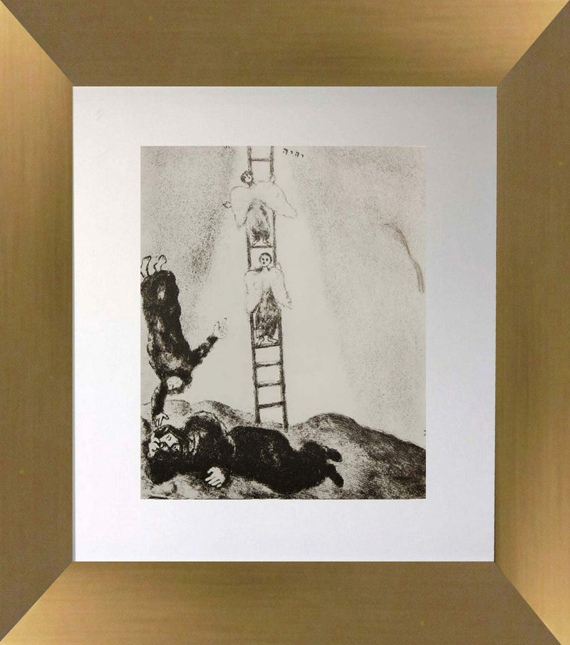 Jacob Dreams a Ladder Touching the Sky with Angels Climbing and Descending by Marc Chagall