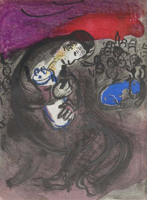 The Cries of Jeremiah by Marc Chagall Original Color Lithograph