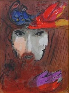 David & Bathsheba by Marc Chagall Original Color Lithograph