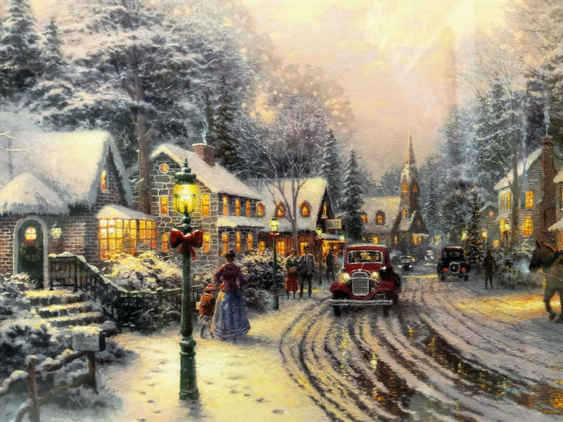 Village Christmas By Thomas Kinkade 2011 Signed In Plate Offset Lithograph