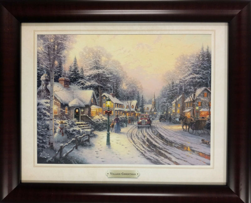 Village Christmas By Thomas Kinkade 2011 Signed In Plate Offset Lithograph