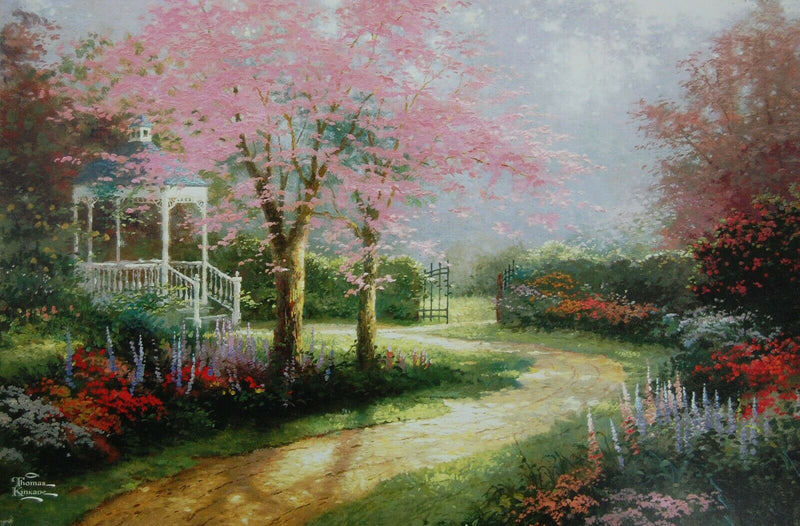 Morning Dogwood By Thomas Kinkade 2011 Signed In Plate Offset Lithograph