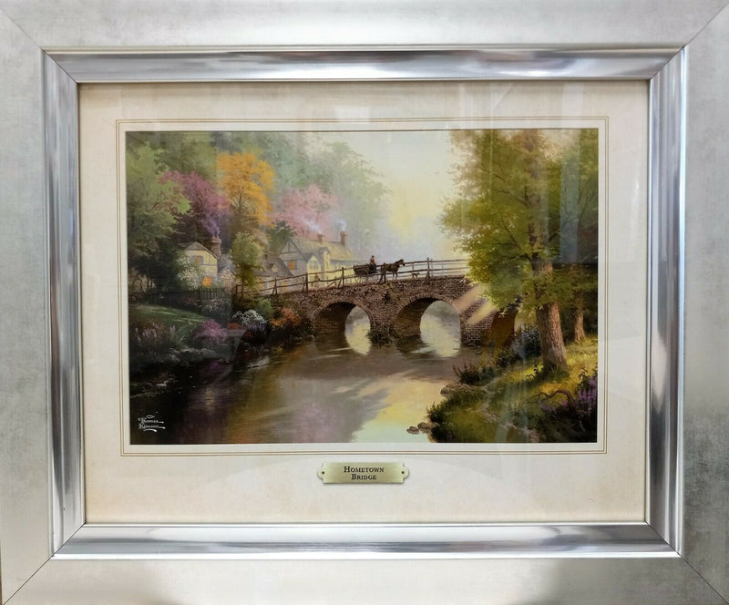 Hometown Bridge By Thomas Kinkade - 2011 Signed In Plate Offset Lithograph