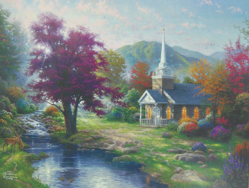 Streams Of Living Water By Thomas Kinkade 2011 Signed In Plate Offset Lithograph
