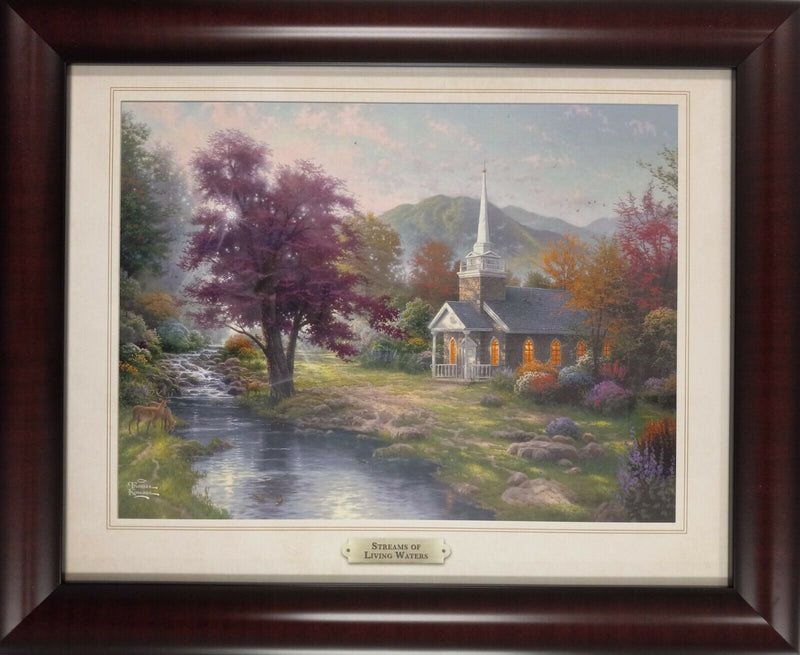 Streams Of Living Water By Thomas Kinkade 2011 Signed In Plate Offset Lithograph