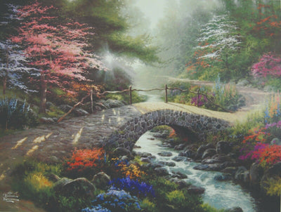 Bridge Of Faith By Thomas Kinkade - 2011 Signed In Plate Offset Lithograph