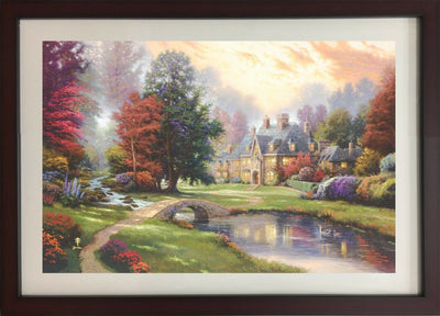 Mansions In Paradise By Thomas Kinkade - Framed River Landscape Original Print