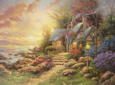 Seaside Hideaway I By Thomas Kinkade - Framed Original Landscape Print Signed