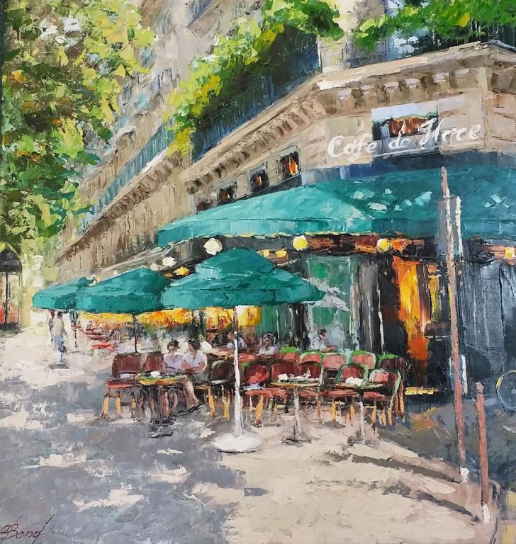 Café de Flore Spring by Elena Bond UNFRAMED Mixed Media