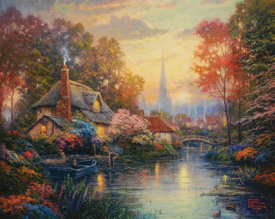 Enchanted Cottages I By Thomas Kinkade