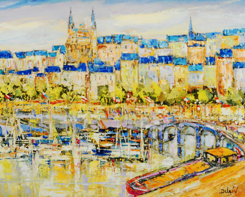 Angers et sa Cathedrale by Duaiv Original Oil on Canvas