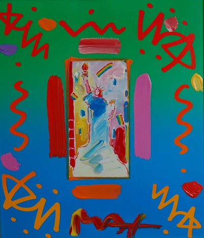 Statue of Liberty by Peter Max Original Mixed Media on Paper