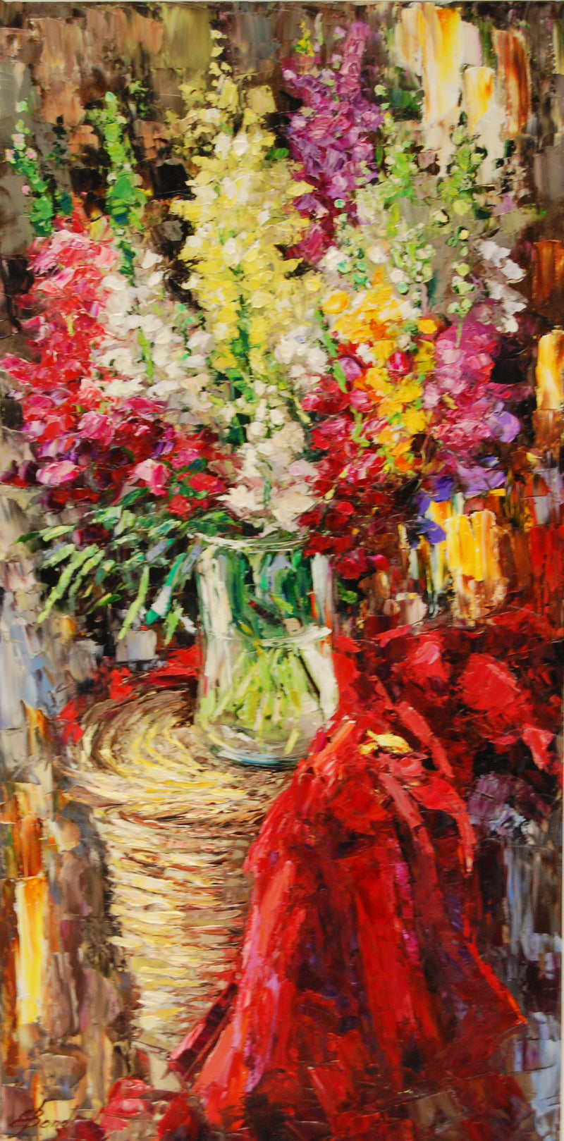 Summertime Flowers by Elena Bond UNFRAMED Mixed Media