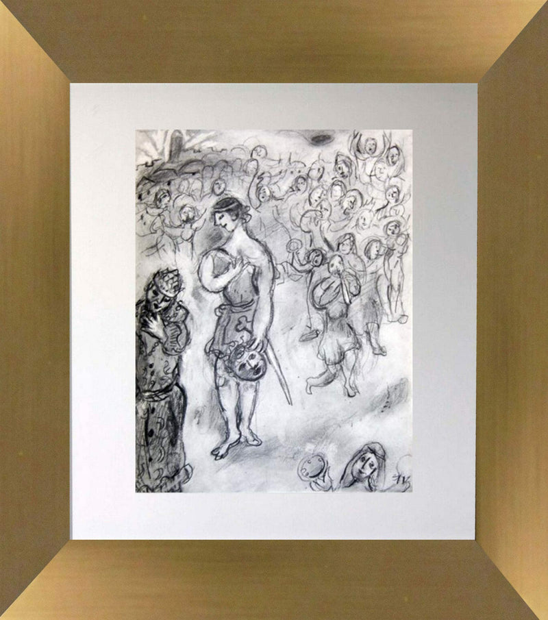 Retour De David Vainqueur De Goliath / David Et Ab by Marc Chagall