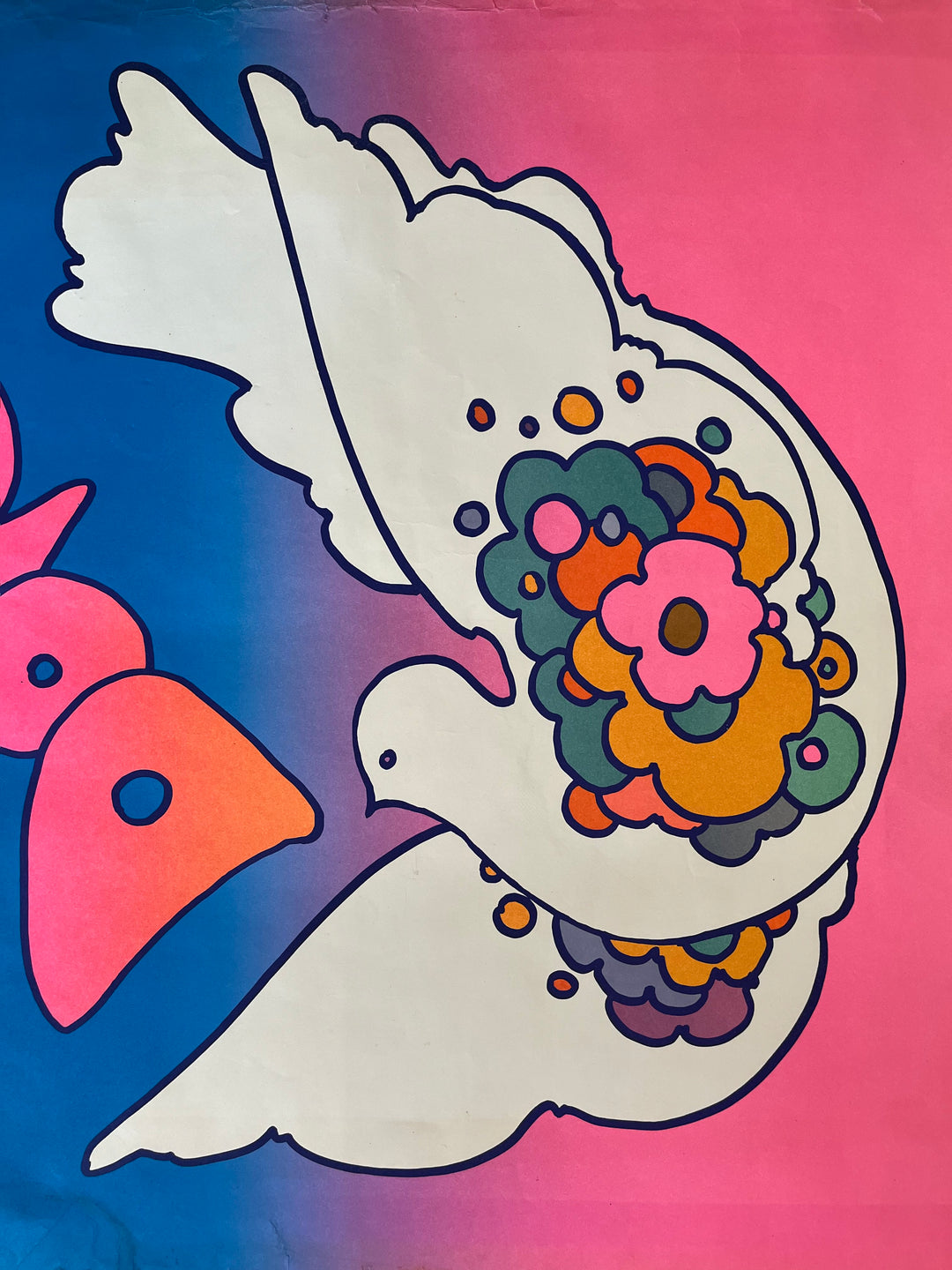 【1970年代】ピーターマックス「DOVE」ヴィンテージ ポスター ハト鳩ピース Dove by Peter Max 1968 Original Poster | Baterbys Art, Framing