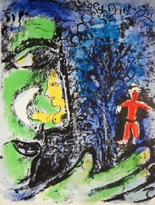Profile with Red Child by Marc Chagall (Framed Fine Art)