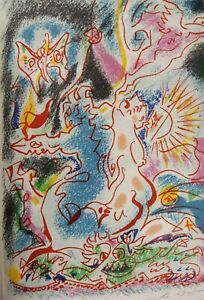 Variations of Love by Andre Masson Hand Signed 1968 Unframed Color Lithograph