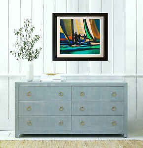 "Yachtmen a Quai" by MARCEL MOULY Framed Signed Lithograph