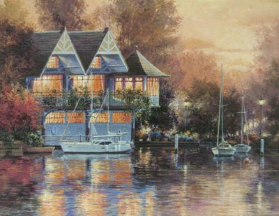 Boat House by Andrew Warden Framed Landscape Art Kinkade