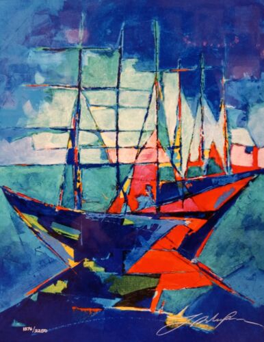 Fluorescent Sea - Yuval Wolfson Original Framed Caldograph on Wood Hand Signed