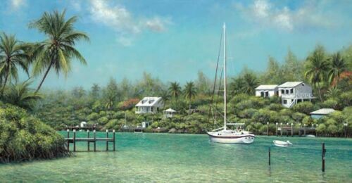 Heading Out by Tripp Harrison Framed Fine Art Seascape Palm Tree