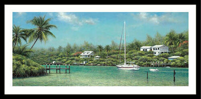 Heading Out by Tripp Harrison Framed Fine Art Seascape Palm Tree