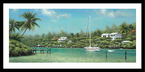 Heading Out by Tripp Harrison Framed Fine Art Seascape Palm Tree
