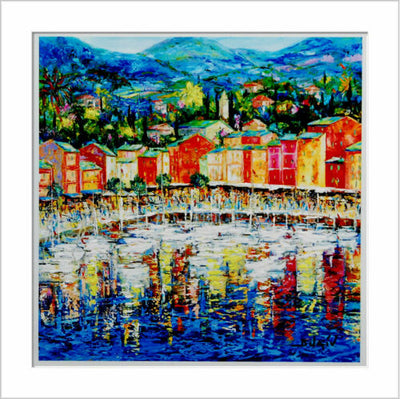 Portofino Duaiv Framed Hand embellished giclee on canvas